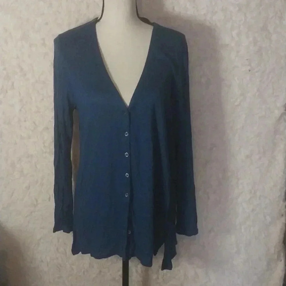 J. Jill Women Love Linen Button Front Cardigan Sweater Loose Lagenlook Size L - Picture 3 of 10